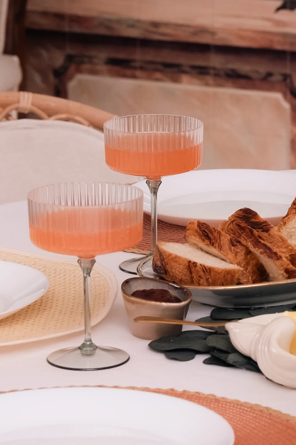 Pink mocktails and brunch